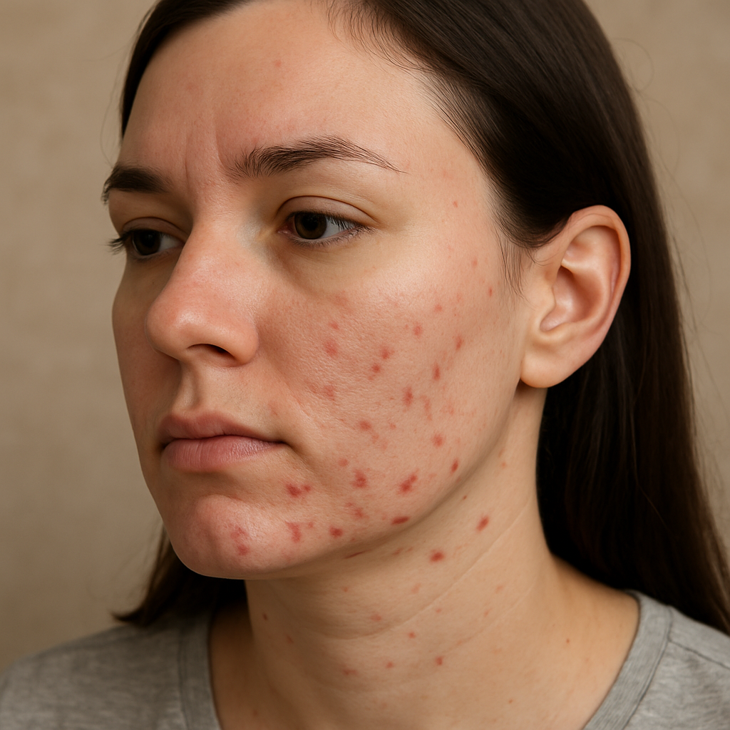 Acne da mulher adulta